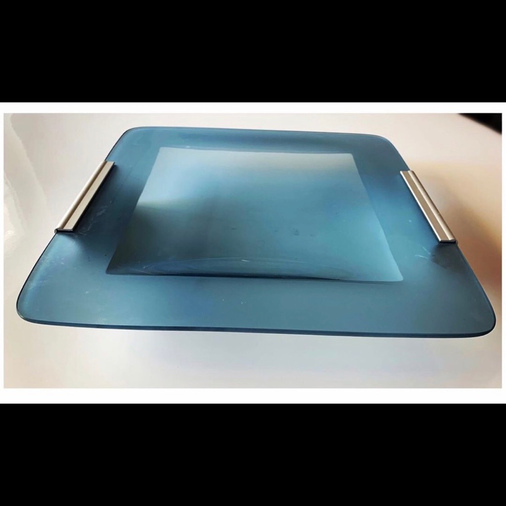 Clear Blue Mikasa Platter